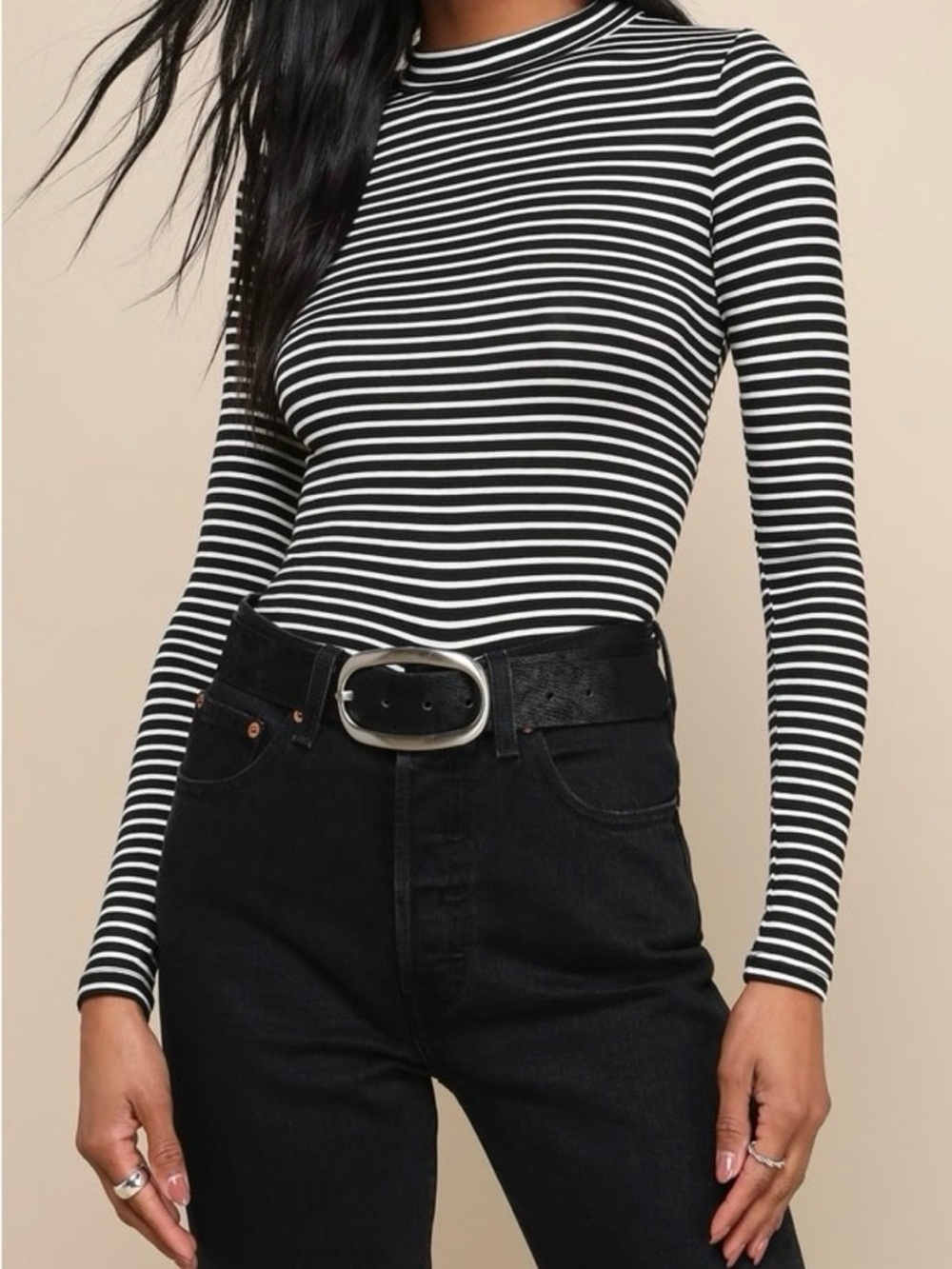 NWT Striped Long Sleeve Tee - Black & White